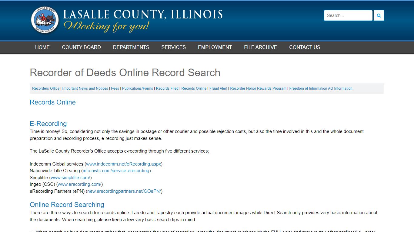 Recorder of Deeds Online Record Search - lasalle_county