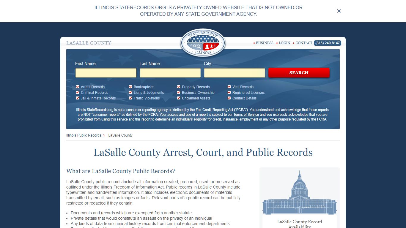 LaSalle County Arrest, Court, and Public Records
