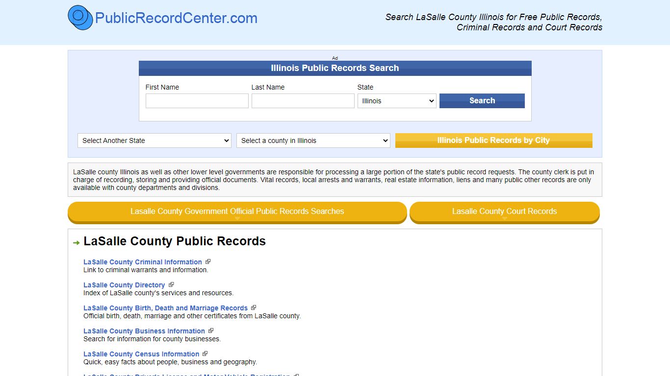 Lasalle County Illinois Free Public Records - Court ...